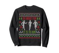Oh, Quel Plaisir de Courir Funny Running Ugly Christmas Sweatshirt
