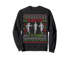 Oh, Quel Plaisir de Courir Funny Running Ugly Christmas Sweatshirt