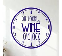 Oh, regardez ! C'est l'heure du vin ! Stickers gravés Auto-adhésif 42x42.1cm Bleu foncé