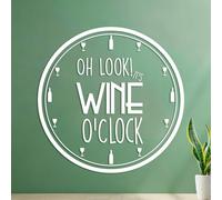 Oh, regardez ! C'est l'heure du vin ! Stickers muraux en vinyle Stickers pour vitres 54.6x54.8cm Blanc