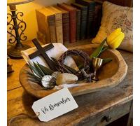 Oh Remember Kit, Symboles De La Résurrection De Pâques, Plateau Décorations Religieuses Chrétiennes Pâques Souvenir Foi, Bol À Prières En Bois Scène Religieuse Résurrection Pâque, Pour Maison Bureau