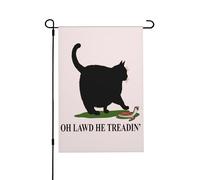 Oh Seigneur, Il Marche ! Drôle De Gros Chat, Ne Marche Pas ! Drapeau De Cour Avec Œillets Bannière Double Face Drapeaux De Jardin Pour Fêtes Événement Dortoirs 30X45cm