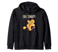 Oh Snap Bonhomme en Pain d'épice drôle Noël Noël Hiver Chute de Neige Sweat à Capuche