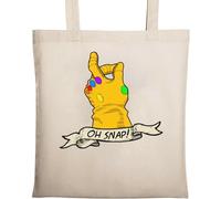 Oh Snap Golden Gauntlet Snap Sac fourre-tout en coton écologique naturel Beige