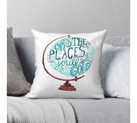 Oh The Places You'll Go Globe Taie d'oreiller carrée Polyester Lin Velours Créatif Décoratif Throw Pillow Case Bed Cushion Case