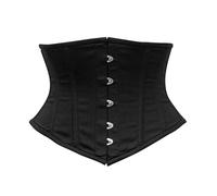 OH WEARS Corset à lacets pour femme en coton noir avec baleines en acier, Noir , XXS