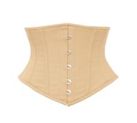OH WEARS Corset sous la poitrine en coton sergé noir et nude avec baleines en acier pour femme Coupe sablier Shapewear Serre-taille Serré Laçage, nude, L