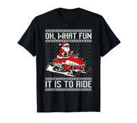 Oh What a Fun it is to Ride motoneige Noël Pull Moche T-Shirt