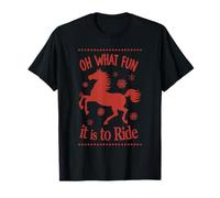 Oh What Fun It Is To Ride Cheval de Noël Western Christmas Women T-Shirt