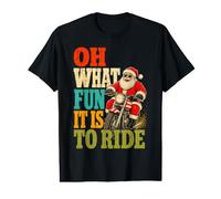Oh What Fun It is to Ride Motorcycle Biker Santa Xmas T-Shirt Graphique avec Valeur