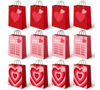 OH YEAH - 12 sacs cadeaux avec cœurs - 18 x 10 x 24 cm - Sacs pour cadeaux à thème - anniversaires, anniversaires et détails spéciaux - Détails personnalisés - Cadeau unique