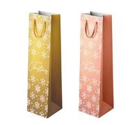 OH YEAH - 2 sacs cadeaux - 10 x 8 x 35 cm - Sac en carton avec poignées - Cadeau pour Noël - Sac de Noël - Sacs pour cadeaux de Noël - Cadeau unique (bouteille)