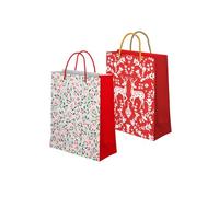 OH YEAH - 2 sacs cadeaux - 18 x 10 x 24 cm - Sac en carton avec poignées - Cadeau pour Noël - Sac de Noël - Sacs pour cadeaux de Noël - Cadeau unique (petit)