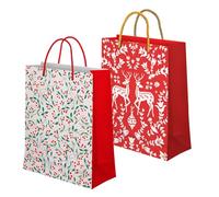 OH YEAH - 2 sacs cadeaux - 30 x 10 x 42 cm - Sac en carton avec poignées - Cadeau de Noël - Sac de Noël - Sacs pour cadeaux de Noël - Cadeau unique