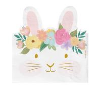 OH YEAH - 20 serviettes en papier double couche lapin - 33 x 33 cm - 20 pièces - Serviettes formes anniversaires - Décoration de table fêtes d'enfants - Papier double couche