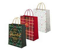 OH YEAH - 3 sacs cadeaux - 18 x 10 x 24 cm - Sac en carton avec poignées - Cadeau pour Noël - Sac de Noël - Sacs pour cadeaux de Noël - Cadeau unique (petit)