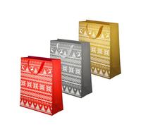OH YEAH - 3 sacs cadeaux - 18 x 10 x 24 cm - Sac en carton avec poignées - Cadeau pour Noël - Sac de Noël - Sacs pour cadeaux de Noël - Cadeau unique (petit)