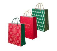 OH YEAH - 3 sacs cadeaux - 18 x 10 x 24 cm - Sac en carton avec poignées - Cadeau pour Noël - Sac de Noël - Sacs pour cadeaux de Noël - Cadeau unique (petit)
