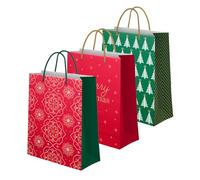 OH YEAH - 3 sacs cadeaux - 26 x 10 x 32 cm - Sac en carton avec poignées - Cadeau pour Noël - Sac de Noël - Sacs pour cadeaux de Noël - Cadeau unique (moyenne)