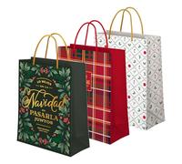 OH YEAH - 3 sacs cadeaux - 30 x 10 x 42 cm - Sac en carton avec poignées - Cadeau de Noël - Sac de Noël - Sacs pour cadeaux de Noël - Cadeau unique (grand)