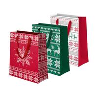 OH YEAH - 3 sacs cadeaux - 30 x 10 x 42 cm - Sac en carton avec poignées - Cadeau de Noël - Sac de Noël - Sacs pour cadeaux de Noël - Cadeau unique (grand)