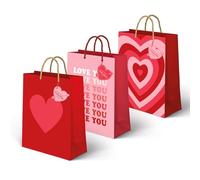 OH YEAH - 3 sacs cadeaux avec cœurs - 18 x 10 x 24 cm - Sacs pour cadeaux à thème - anniversaires, anniversaires et détails spéciaux - Détails personnalisés - Cadeau unique