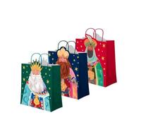 OH YEAH - 3 sacs cadeaux Rois Mages - 18 x 10 x 24 cm - 3 designs différents - Cadeau de Noël - Sacs pour cadeaux sur le thème des rois mages - Détails personnalisés - Cadeau unique