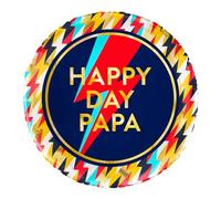 OH YEAH Ballon Foil Happy Day Papa - Ø 43 cm - Cadeau original pour la fête des pères - Ballon Foil rond - Papas Premiers - Cadeau Fête des Pères - Fête des Pères
