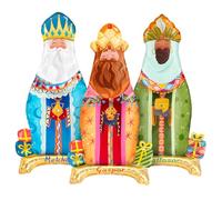 OH YEAH - Ballon Foil Rois Mages - 110 cm - Décoration de Noël - Célébrations familiales, scolaires et vitrines - Roscon des rois - Événements de Noël