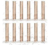 OH YEAH - Canon à confettis mariage 30 cm - Canons à confettis - Idéal pour mariages, célébrations, décoration, événements - fêtes - Grande puissance de portée (12 unités, bandes blanches)