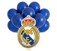 OH YEAH - Décoration d'anniversaire du Real Madrid - Idéal pour les fêtes d'enfants - Pack anniversaire football - Ambiance football - Pour communions et événements thématiques (blason Real Madrid +