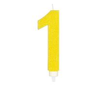OH YEAH Grande bougie de 15,5 cm pour gâteau d'anniversaire à paillettes - Idéal pour les fêtes d'anniversaire, les fêtes prénatales, les mariages d'or ou d'argent - 1 pièce (1, sans parfum)