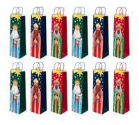OH YEAH - Lot de 12 sacs cadeaux Rois Mages - 8 x 10 x 35 cm - 3 designs différents - Cadeau de Noël - Sacs pour cadeaux sur le thème des rois mages - Détails personnalisés - Cadeau unique