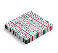 OH YEAH - Lot de 20 serviettes en papier de Noël All I Want - 40 x 33 cm - Assiettes, gobelets, serviettes et nappe - Décoration de table de Noël - Motif houx et nœuds rouges - Célébrations de Noël