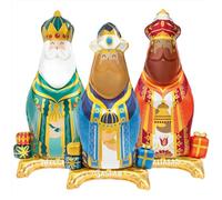 OH YEAH Lot de 3 ballons de Noël en feuille sur pied pour rois mages de 110 cm - Ballons de fête - Décoration de Noël - Fêtes des rois mages - Ballon Foil Rois Mages