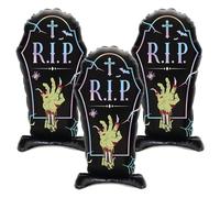 OH YEAH - Lot de 3 ballons en forme de cercueil pour Halloween - 99 cm - Décoration Halloween - Accessoires de décoration murale Halloween - Ballon - Facile à gonfler