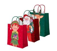 OH YEAH - Lot de 3 sacs cadeaux de Noël - Sac en carton avec poignées - 4 tailles - Emballage de cadeaux de Noël, rois mages, ami invisible et détails - Cadeau unique (Père Noël, moyen 26 x 10 x 32 cm