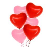 OH YEAH Lot de 6 ballons en latex en forme de cœur Rose et rouge Pour Saint Valentin 28 cm