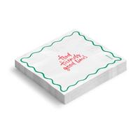 OH YEAH - Lot de 60 serviettes en papier double épaisseur 33 x 33 cm - Food Friends - Serviettes décorées pour anniversaire et fêtes - Décoration de table - Vaisselle en papier jetable - Papier double