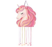 OH YEAH - Piñata d'anniversaire - Décoration de fêtes pour enfants garçon et fille - Grandes pommes de pin à remplir avec des jouets et des friandises - Facile à remplir (licorne rose bébé)
