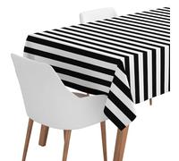 OH YEAH - Rouleau de nappe Halloween à rayures - 1,20 x 5 m - Couleur blanche et noire - Rouleau de papier fête à thème - Décoration vaisselle célébration - Accessoire table événement terreur