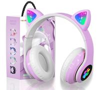 OHAANYY Casque Bluetooth pour Enfants sans Fil,Casque Cat Pliable avec LED Flash Lumières Glow, Enfants Bluetooth 5.0 avec Microphone et Contrôle du Volume, Carte Slot pour PC/Tablettes/TV (7)