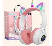OHAANYY Casque Bluetooth pour Enfants sans Fil,Casque Cat Pliable avec LED Flash Lumières Glow, Enfants Bluetooth 5.0 avec Microphone et Contrôle du Volume, Carte Slot pour PC/Tablettes/TV (11)