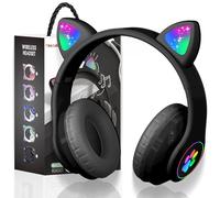 OHAANYY Casque Bluetooth pour Enfants sans Fil,Casque Cat Pliable avec LED Flash Lumières Glow, Enfants Bluetooth 5.0 avec Microphone et Contrôle du Volume, Carte Slot pour PC/Tablettes/TV (6)