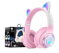 OHAANYY Casque Bluetooth pour Enfants sans Fil,Casque Cat Pliable avec LED Flash Lumières Glow, Enfants Bluetooth 5.0 avec Microphone et Contrôle du Volume, Carte Slot pour PC/Tablettes/TV (3)