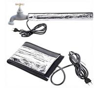 OHAANYY Couverture chauffante pour tuyaux d'eau 100x15cm, antigel | OHAANYY Couverture chauffante isolante 100x15cm avec thermostat, feuille d'aluminium, protection antigel pour tuyaux 3.8cm.