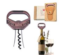 OHAANYY Décapsuleur 3 en 1 Ah So et tire-bouchon à deux broches, l'ouvre-bouteille ah-so peut enlever les bouchons de vin anciens et fragiles si facile pour les connaisseurs à déboucher (cuivre-AR)