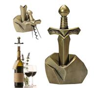 OHAANYY Décapsuleur à double griffe, tire-bouchon médiéval en forme d'épée pour bouteilles anciennes et fragiles, 3 en 1 en acier inoxydable tire-bouchon et décapsuleur, cadeau pour les amateurs de