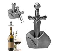 OHAANYY Décapsuleur à double griffe, tire-bouchon médiéval en forme d'épée pour bouteilles anciennes et fragiles, 3 en 1 en acier inoxydable tire-bouchon et décapsuleur, cadeau pour les amateurs de