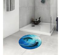 OHAGS Tapis de Bain Antidérapant,Tapis de Douche Absorbant Lavable en Machine,Dauphins,Carnaval d,Doux pour Salle de Bain,60x60 CM